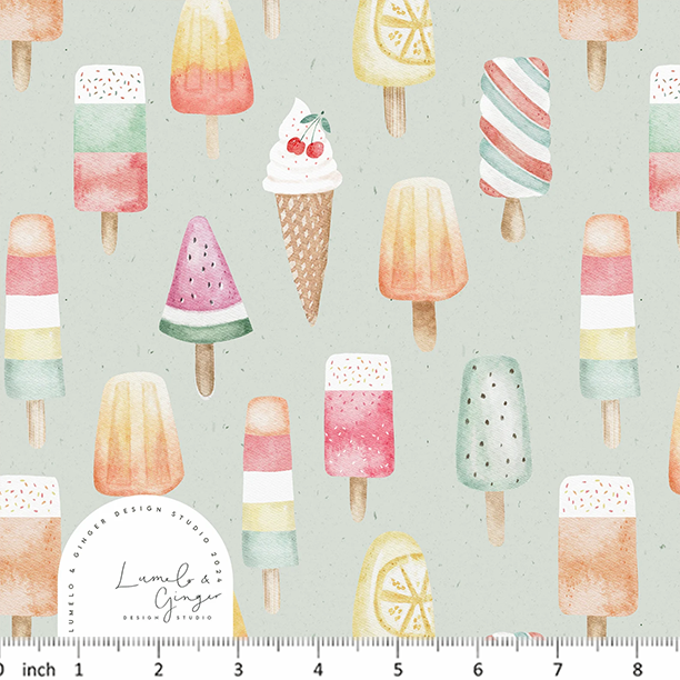 Lumelo and Ginger - Ice Lollies - on Chalk