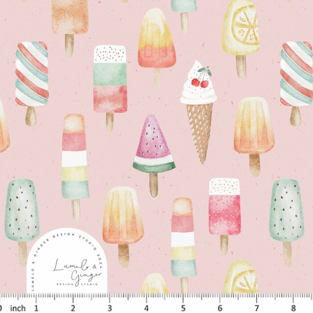 Lumelo and Ginger - Ice Lollies - on Pink