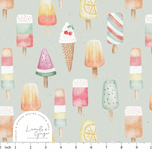 Lumelo and Ginger - Ice Lollies - on Chalk