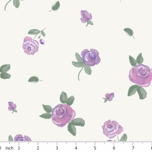 Tatra Cottage - Lilac Floral - on Off-White - Coordinating Designs Available