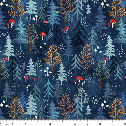 Tatra Cottage - Magical Forest - Blue - Buddy Duck - Autumn and Winter Collection