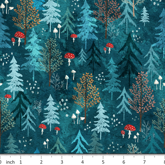 Tatra Cottage - Magical Forest - Teal - Buddy Duck - Winter and Autumn Collection