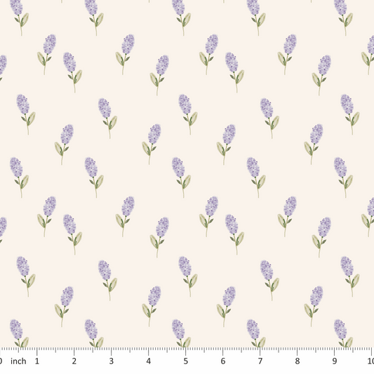 Lumelo and Ginger - Lavender - on Ecru - Clove Coordinating Design