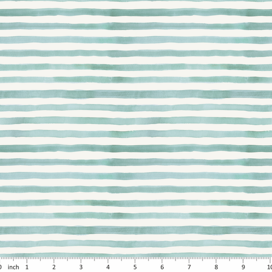 Tatra Cottage - Stripes- MInt and Off White - Coordinate for Pastel Owls