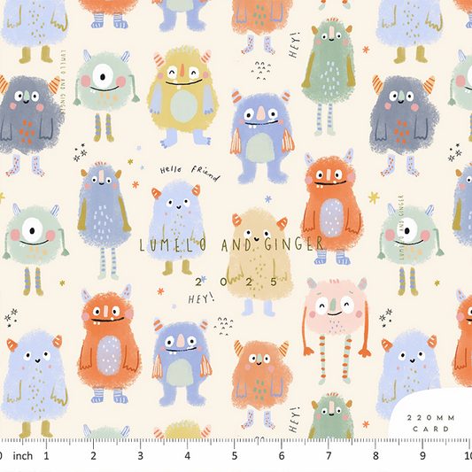 Lumelo and Ginger - Bups - Little Monsters - on Ecru