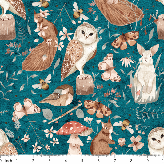 Woodland Animals on Teal