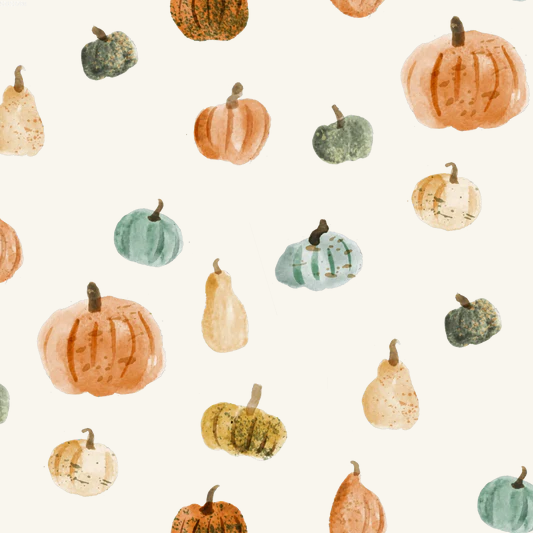 Family Fabrics - Pumpkins Off White