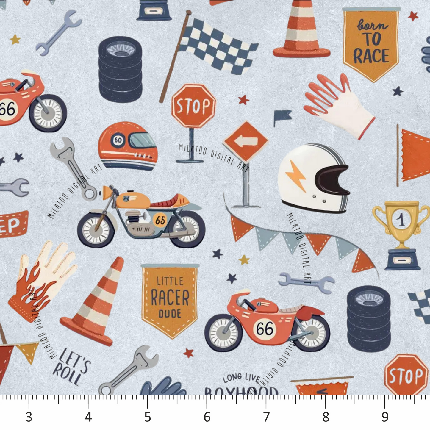 Milatoo Art - Dirt Bike Racing - on Textured Stone