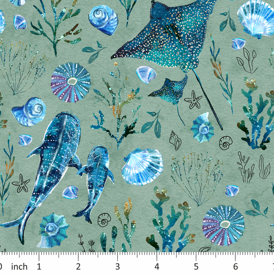 Tatra Cottage - Seaside Paradise - on Sage - Little Rhody Exclusive Colorway