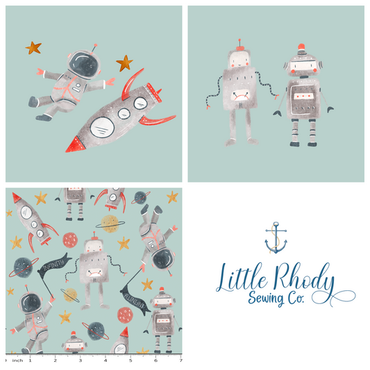 Claire Eddie Art - Robots in Space - 3 Panel Set