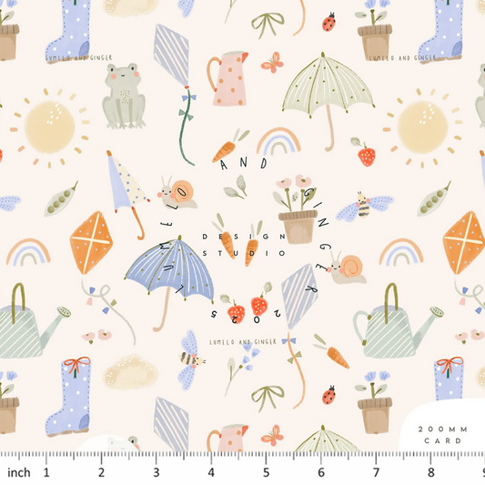 Lumelo and Ginger - Spring Sprung - on Ecru