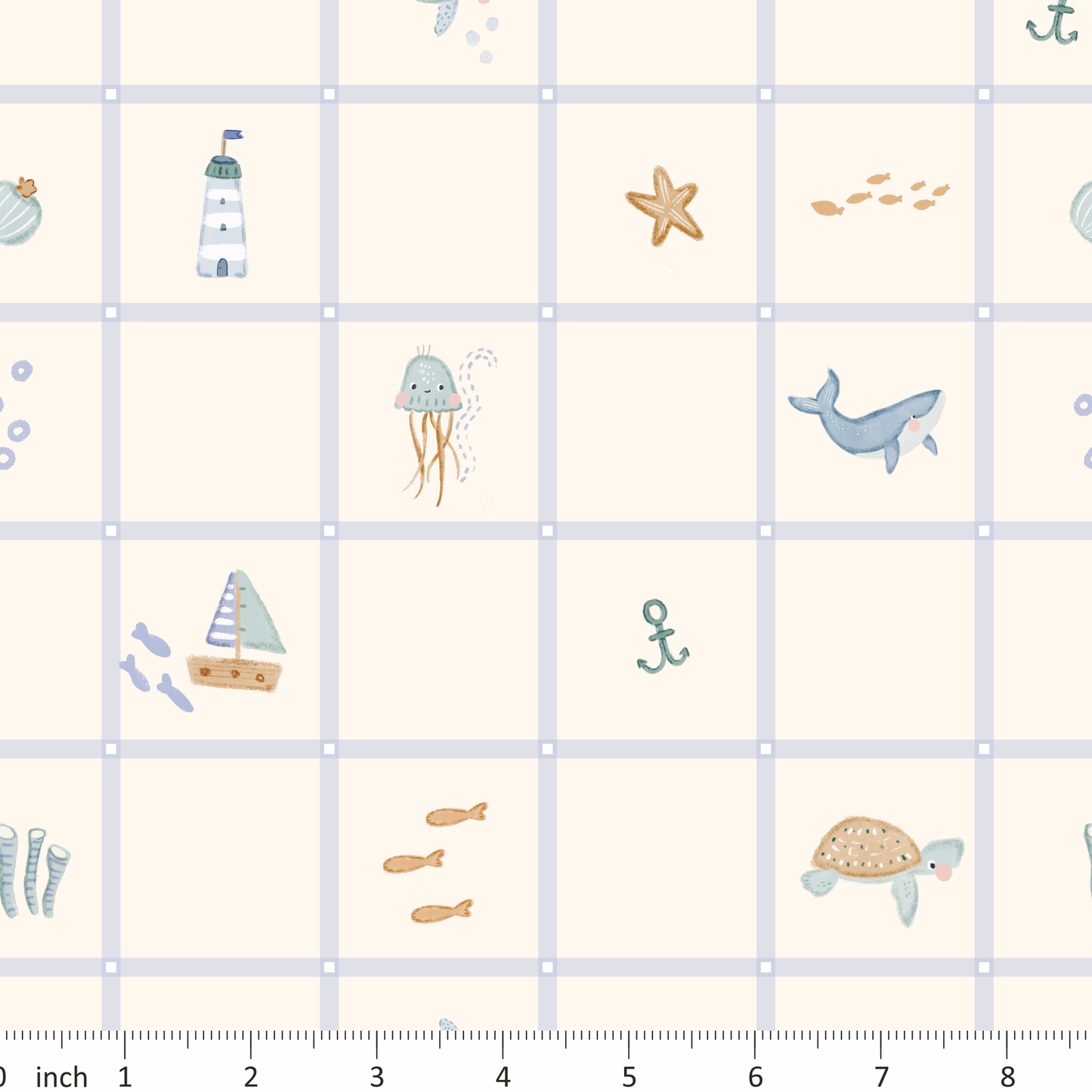 Lumelo and Ginger - Ocean Life Squares - Shiver Coordinate