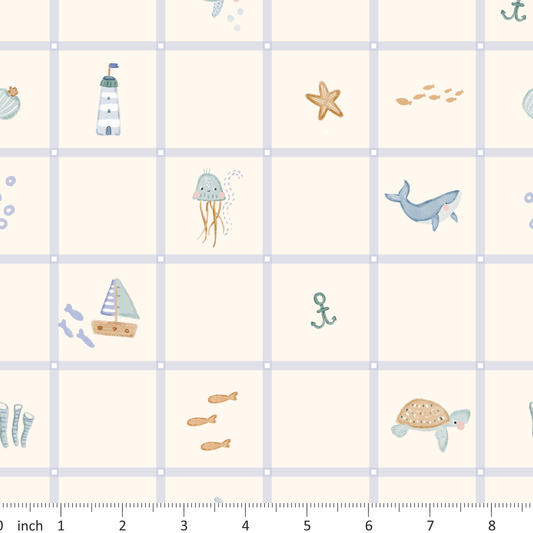 Lumelo and Ginger - Ocean Life Squares - Shiver Coordinate