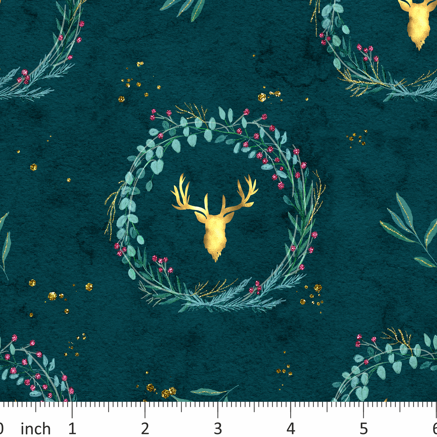 Tatra Cottage - Stag Wreath - Gold and Teal