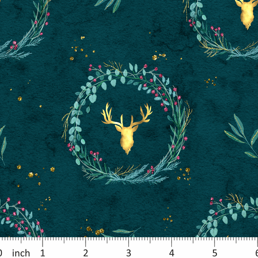 Tatra Cottage - Stag Wreath - Gold and Teal