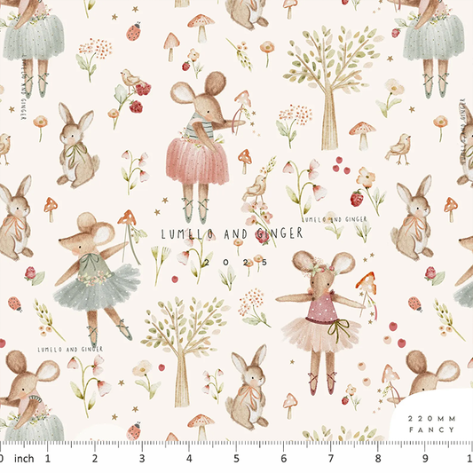 Lumelo and Ginger - Sweet Pea Dotties - On Ecru