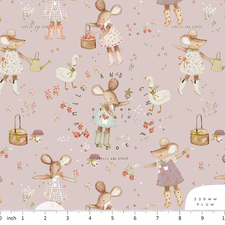 Lumelo and Ginger - Sweet Pea Dotties - On Plum