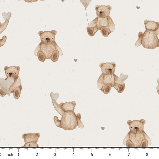 Lumelo and Ginger - Teddy with Gray Hearts