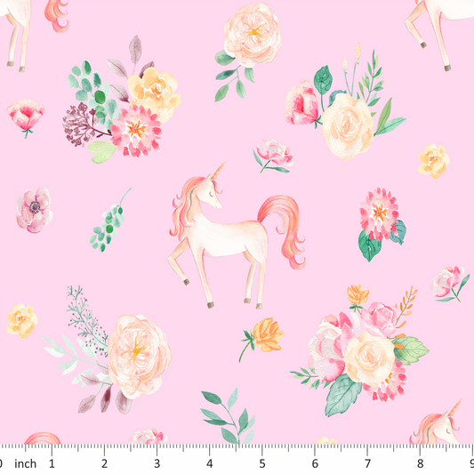 Unicorn Floral on Pink